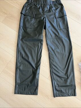 Uli Schneider Faux Leather Cargo Pants, Rich Forest Green